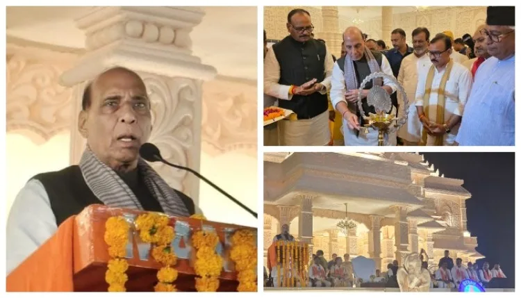 राजनाथ सिंह ने लखनऊ में की पूजा, बोले- भारत बनेगा विश्व गुरु