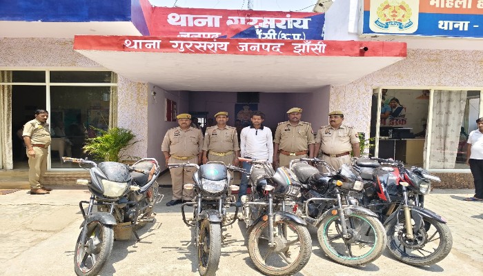 चोरी की मोटरसाइकिलें बेचने से पहले पकड़ा गया, 5 मोटरसाइकिलें बरामद