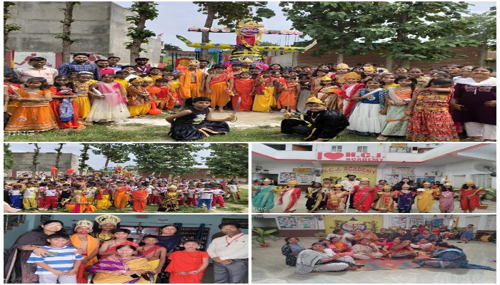 एचसीजे अकादमी अयोध्या में धूमधाम से मना नवदुर्गा एवं दशहरा पर्व, रामलीला मंचन और रावण दहन बना आकर्षण का केंद्र