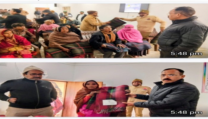 शीतलहर में प्रशासन की मानवीय पहल, सैकड़ों जरूरतमंदों को बांटे गए कंबल
