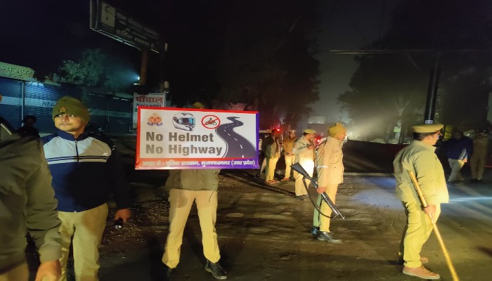 “नो हेलमेट – नो हाईवे” अभियान के तहत मुज़फ्फरनगर पुलिस ने चलाया जागरूकता अभियान