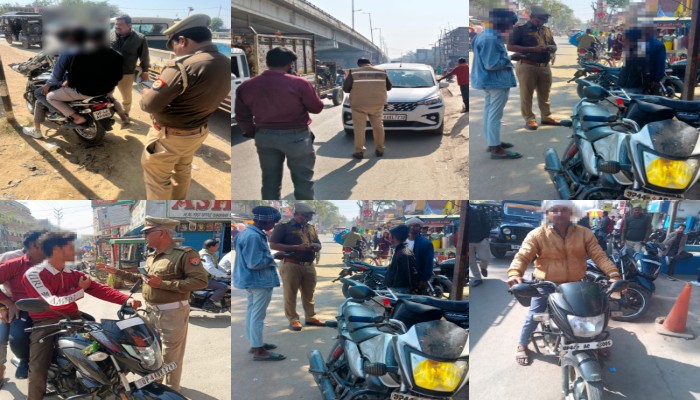 यातायात पुलिस का सख्त अभियान 521 वाहनों का चालान, 7.93 लाख का समन शुल्क