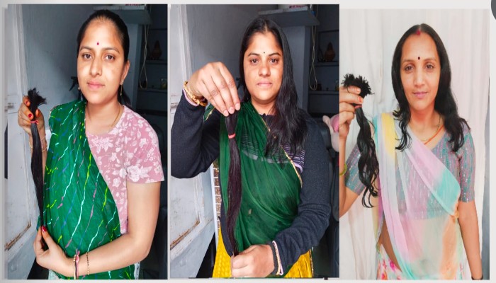 मानवता की अनूठी मिसाल, एक ही परिवार की तीन महिलाओं ने दान किए बाल