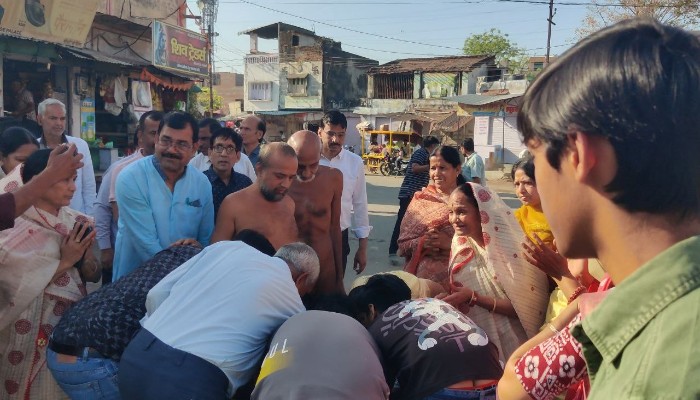 शाहपुरा में गूंजा धर्म-ध्वनि का मंगल स्वर, मुनि वैराग्य सागर व सुप्रभ सागर महाराज का भव्य प्रवेश