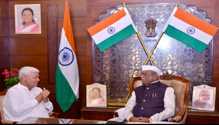 राज्यपाल हरिभाऊ बागड़े से मिले सांसद दामोदर अग्रवाल, भीलवाड़ा के विकास कार्यों पर हुई चर्चा