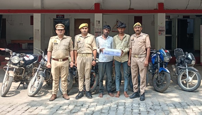झांसी में 24 घंटे में बाइक चोरी का खुलासा, आठ मोटरसाइकिलों के साथ दो शातिर चोर गिरफ्तार