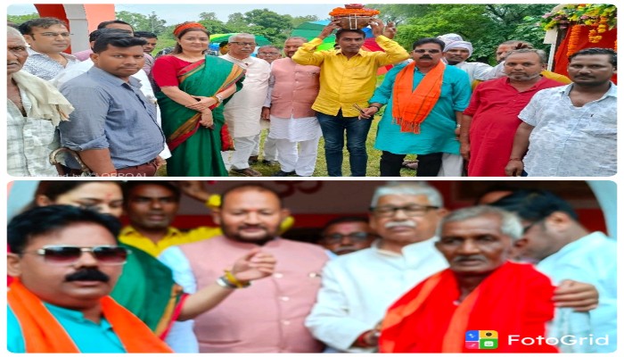 इसौली के धम्मौर पहुंची कलश वंदन यात्रा, संत रविदास के संदेश का किया प्रसार