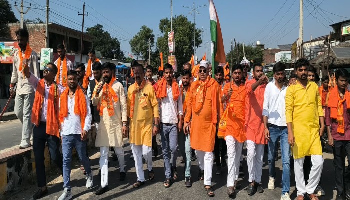 बंडा में हिंदू युवा संगठन की भव्य भगवा यात्रा, मनाया पांचवां स्थापना दिवस