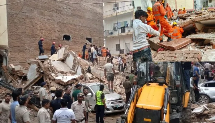 Delhi Building Collapse: सत्य निकेतन में 5 मंजिला इमारत गिरी, कई लोग दबे