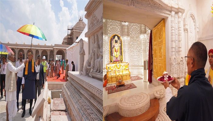 Bhutan PM Ayodhya visit: अयोध्या पहुंचे भूटान के प्रधानमंत्री तोबगे, रामलला के किए दर्शन