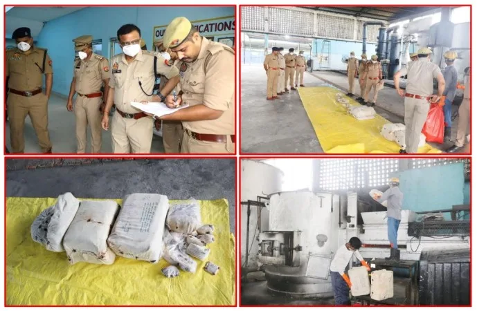 GRP Lucknow Operation Dahan : लखनऊ जीआरपी ने धधकाती भट्टी में फूंक डाला 6.41 करोड़ का नशा, 59 किलो से अधिक प्रतिबंधित माल हुआ खाक