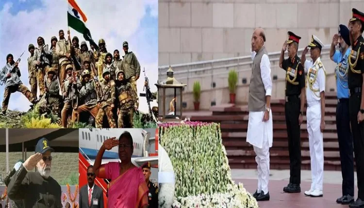 कारगिल विजय दिवस पर राष्ट्रपति, PM मोदी और रक्षा मंत्री ने शूरवीरों के पराक्रम को किया याद