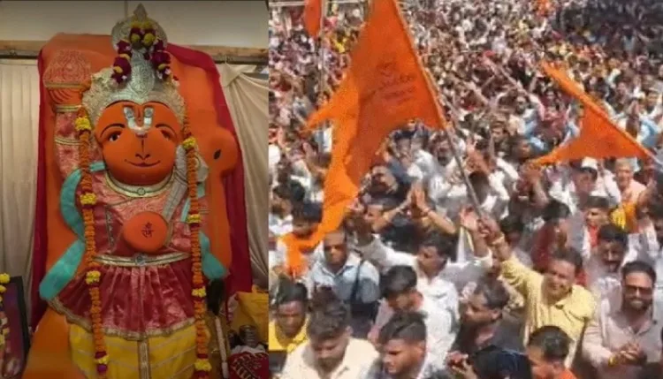 उज्जैन में हनुमान मंदिर के लिए जुटे साधु-संत, प्रतिमा न हटाने की मांग