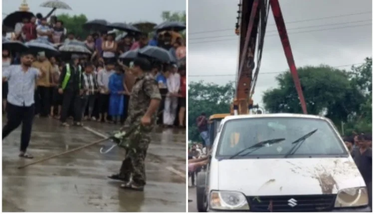 मध्य प्रदेशः राजगढ़ में हादसा, नाले में बही कार, 7 की मौत, 2 लापता