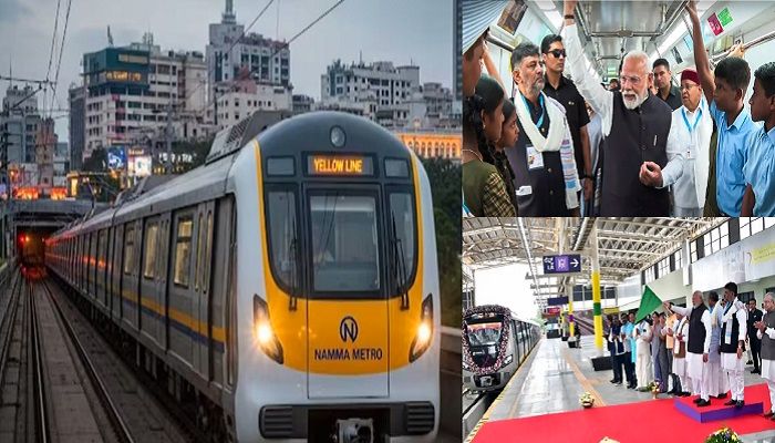 PM Modi Bengaluru: पीएम मोदी ने किया 'येलो लाइन' मेट्रो का शुभारंभ , वंदे भारत ट्रेनों को दिखाई हरी झंडी