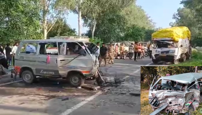 Amroha Accident: अमरोहा में स्कूल वैन और पिकअप की जोरदार टक्कर, टीचर व मासूम की मौत, कई छात्र घायल