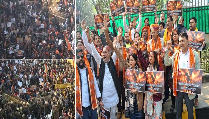 Delhi VHP Protest: हिंदू युवक की हत्या पर दिल्ली में उबाल, बांग्लादेश उच्चायोग के बाहर VHP का जोरदार विरोध प्रदर्शन