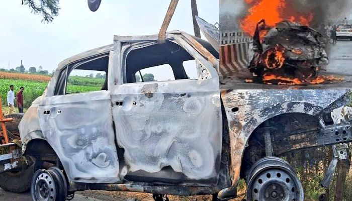 Bulandshahr Road Accident:  बुलंदशहर में पुलिया से टकराकर कार में लगी आग, पांच लोग जिंदा जले