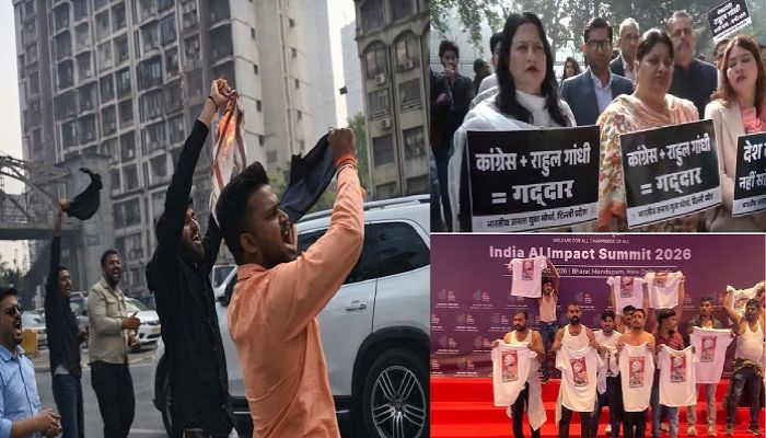 कांग्रेस के AI Summit में किए गए हंगामे के विरोध सड़क पर उतरी BJP, देशभर में प्रदर्शन, राहुल गांधी को दिखाए काले झंडे