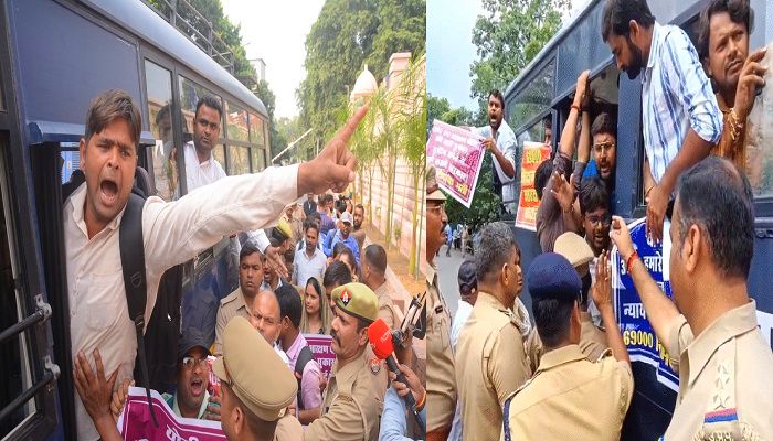 Student Protest: लखनऊ में 69 हजार शिक्षक अभ्यर्थियों का जोरदार प्रदर्शन, नाराज छात्रों ने घेरा मायावती का आवास