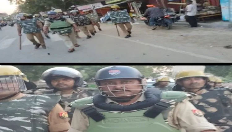 मुहर्रम को लेकर वलीपुर बाजार में पुलिस का पैदल मार्च, शांति और सौहार्द बनाए रखने की अपील