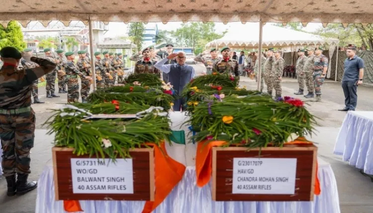 Manipur: राज्यपाल व मुख्यमंत्री ने शहीद जवानों को दी श्रद्धांजलि, हमलावरों की तलाश जारी