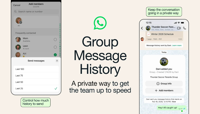 WhatsApp Group Message History : अब ग्रुप में शामिल होते ही देख पाएंगे पुराने मैसेज, 'ग्रुप मैसेज हिस्ट्री' फीचर लॉन्च