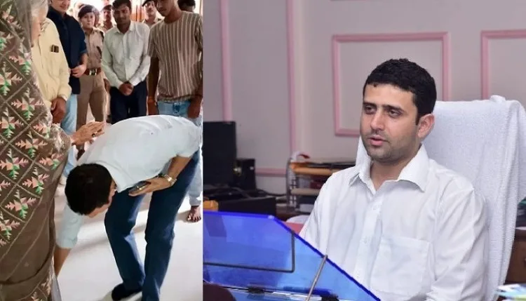 बेगूसराय के नए DM ने किसके छूए पैर ! तस्वीरें हो रही वायरल
