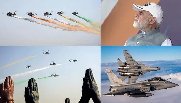 नमो घाट पर PM मोदी ने देखा वायुसेना का पराक्रम, तेजस-राफेल ने दिखाए करतब