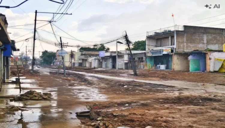 शहडोलः बारिश में परेशानी का सबब बना माॅडल रोड, दुर्घटना का बढ़ा खतरा