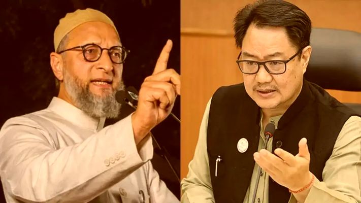 अल्पसंख्यकों के अधिकारों पर तेज हुई औवैसी-रिजिजू में जुबानी जंग