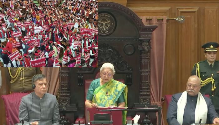 UP Budget Session 2026: सरकार विरोधी नारे और हाथों में तख्तियां...राज्यपाल के अभिभाषण के दौरान सपा का जोरदार हंगामा