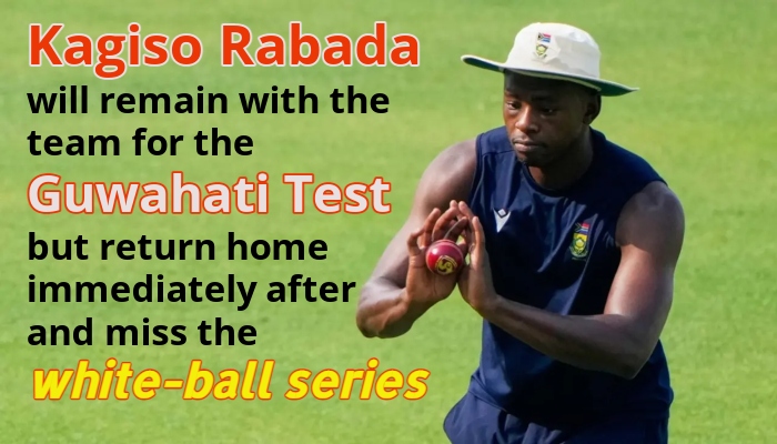 India vs South Africa 2nd Test : पसलियों की चोट के कारण रबाडा दूसरे टेस्ट से भी बाहर