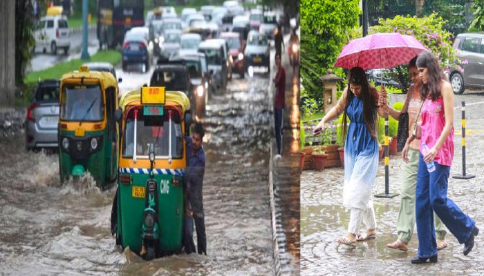 Delhi- NCR Rain: भारी बारिश से दिल्ली हुई बेहाल...घुटनों तक भरा पानी, विमान सेवाओं पर भी पड़ा असर