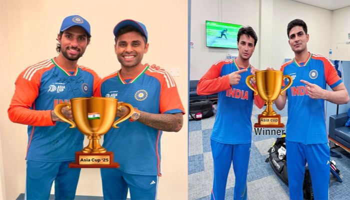 IND vs PAK: AI ट्रॉफी के साथ जश्न मनाकर भारतीय खिलाड़ियों ने उड़ाया मोहसिन नकवी का मजाक, साझा की तस्वीरें
