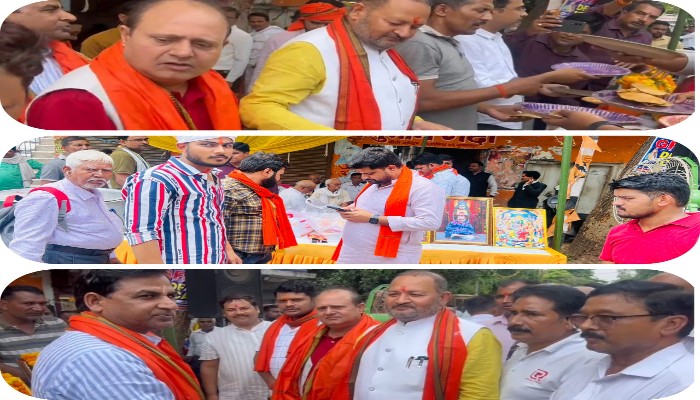 महाप्रसाद वितरण में स्वयं उतरे वरिष्ठ भाजपा नेता ओमप्रकाश पांडेय बजरंगी