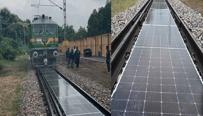 Solar Panels on Railway Tracks: भारतीय रेलवे ने रचा इतिहास, ट्रेन की पटरियों के बीच लगाए सोलर पैनल