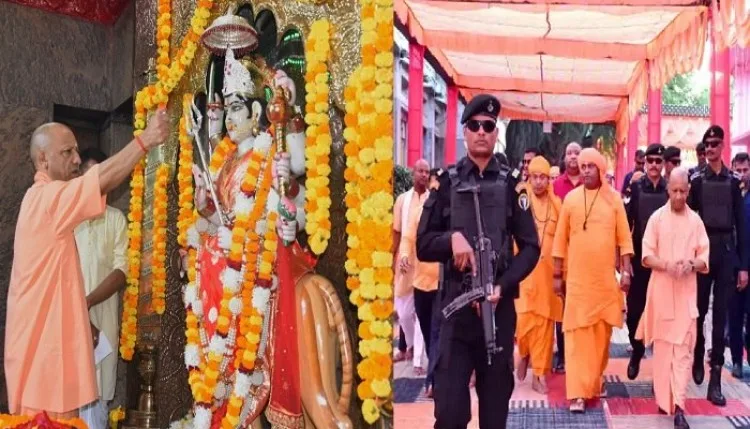 देवीपाटन मंदिर पहुंचे CM योगी, मां पाटेश्वरी की पूजा-अर्चना और गौसेवा