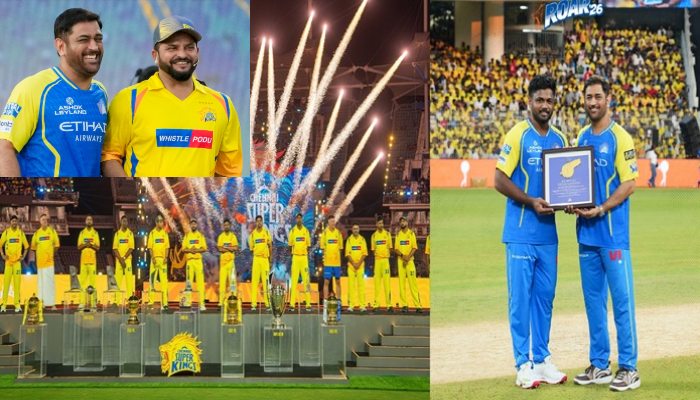 Roar 2026: चेपॉक में 'माही-माही' की गूंज, धोनी ने IPL 2026 से पहले सैमसन-दुबे और म्हात्रे को किया सम्मानित