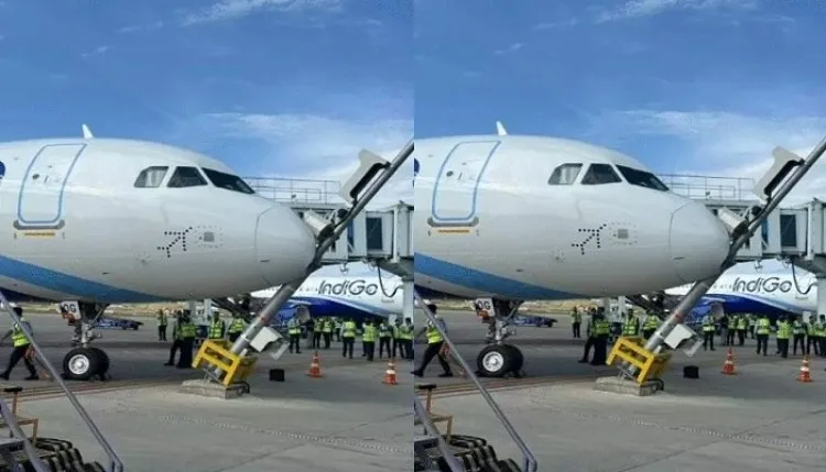 श्रीनगर एयरपोर्ट पर लैंडिंग के दौरान IndiGo विमान पोल से टकराया