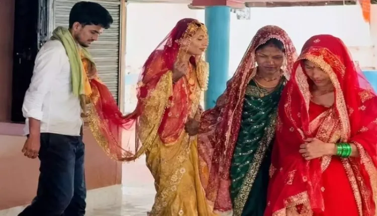 अमरोहा में तीन सगी बहनों ने एक ही युवक से रचाई शादी! हिंदू संगठन नाराज