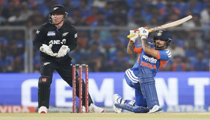 Ishan Kishan plays a sweep