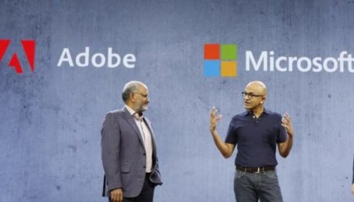Adobe CEO Shantanu Narayen-Microsoft Satya Nadela