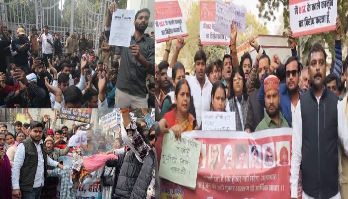 UGC Bill Row : दिल्ली से लखनऊ तक यूजीसी के नए नियमों का विरोध तेज, सड़कों पर उतरा सवर्ण समाज