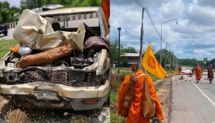 Thailand, Buddhist Road Accident: थाईलैंड की सड़कों पर मौत बनकर दौड़ी पिकअप, 8 बौद्ध भिक्षुओं की मौत, 14 घायल